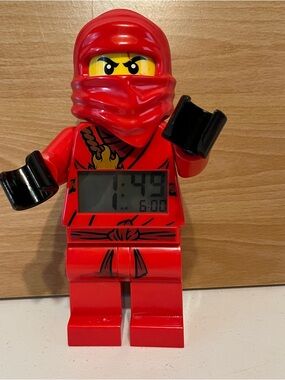 Lego Red Ninjago Kai Digital Alarm Clock 9" Tall - No Sword - Works 2012